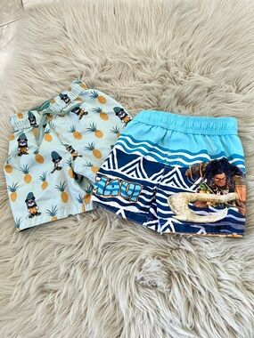 DISNEY Mickey/ Maui Toddler Boys Swimming Bottoms | Bundle Of Two | 2T-3T